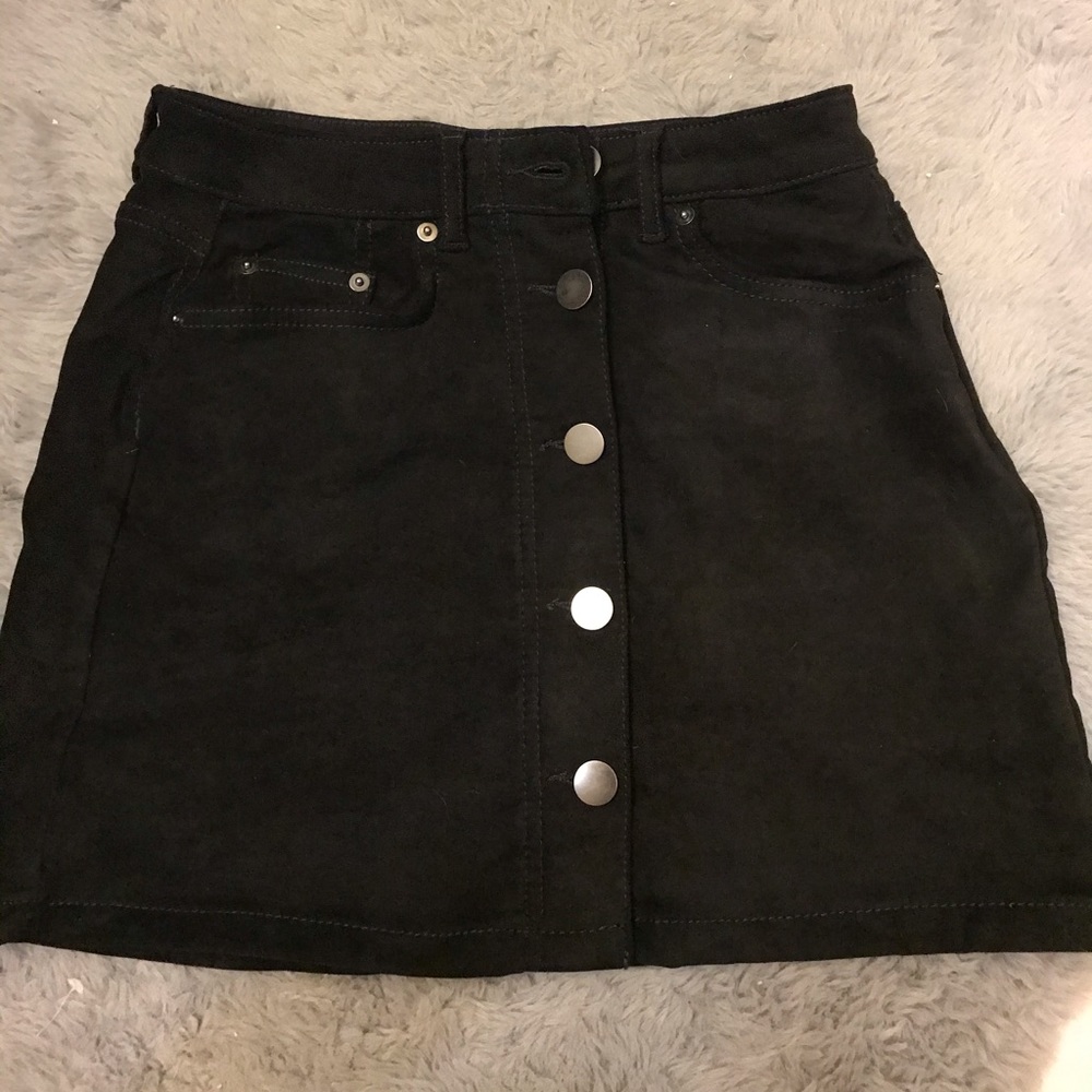 Black button up skirt